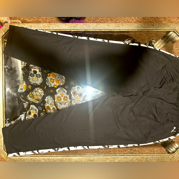 Puma Athletic Silky Black W White Stripe Pants  Sweatpants Joggers Varsity 2XL - Picture 3 of 10